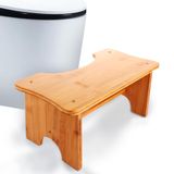 ASelected Toiletkruk poef 30 x 19 x 17 cm houten toiletvoetpedaal draagbare korte kruk (houtkleur)