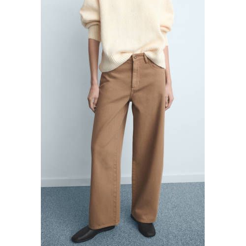 Mango low waist barrel jeans lichtbruin