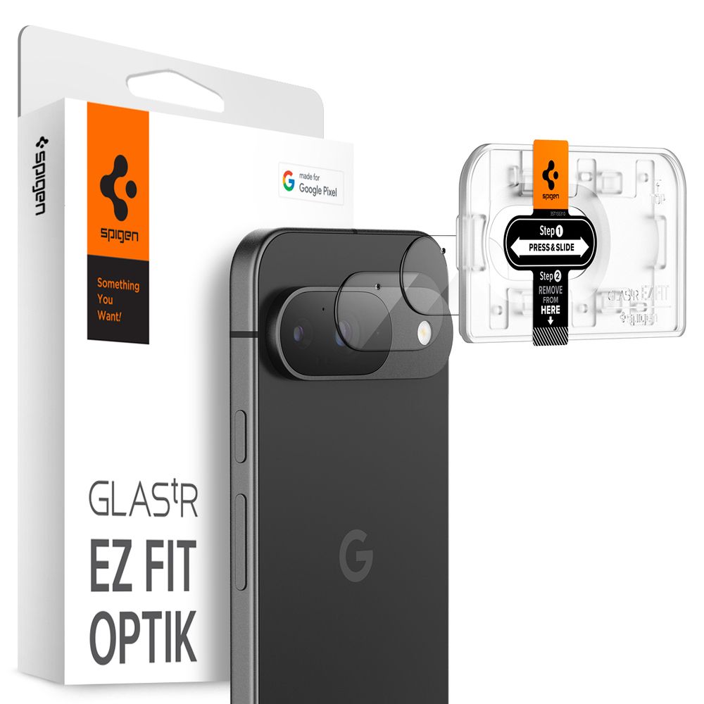 Spigen GLAS.tR EZ Fit Optik Camera Lens Protector for Google Pixel 9 - 2 Pack