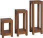 vidaXL Plantenstandaard 3 stuks Naturel 25 x 25 x 80 cm Massief Teakhout
