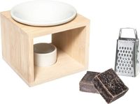 Merkloos Amberblokjes/geurblokjes cadeauset - musk - inclusief geurbrander en mini rasp