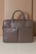 D'Arienzo Cartable 24 heures en Cuir Taupe serviette ordinateur double poche