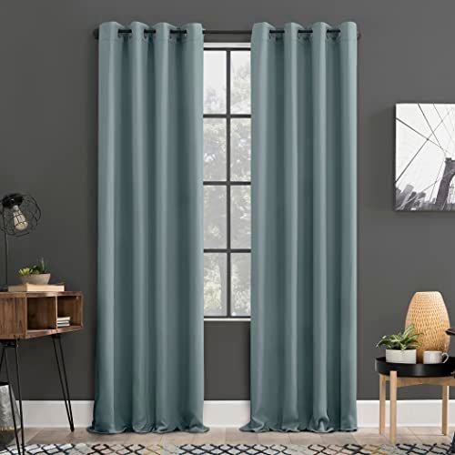 Sun Zero Soho Blackout Energy Efficient Grommet Curtain Panel Pair, 54" x 108", Mineral