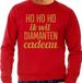 Bellatio Decorations Foute kersttrui/sweater voor heren - Hohoho diamanten cadeau - rood - glitter goud M