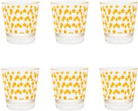 Excelsa Set van 6 Enjoy Glazen - Geel Glas met Sterren - Italiaans Design - 25 cl