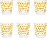 Excelsa Set van 6 Enjoy Glazen - Geel Glas met Sterren - Italiaans Design - 25 cl