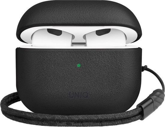 Uniq Terra Case voor AirPods 3 (2021) - Zwart - Echt Lederen Hoesje