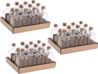 Excellent Houseware Glazen flesjes met kurk dop - 84 stuks - transparant - glas - 120 ml