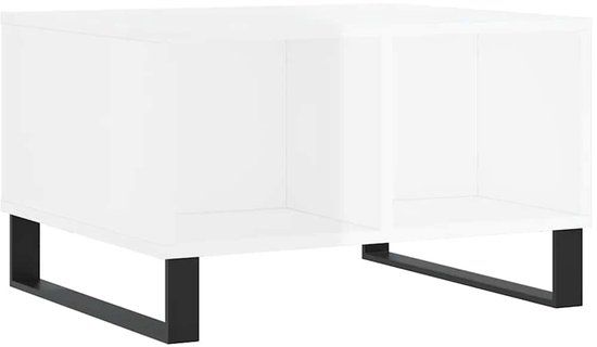 vidaXL Salontafel 60x50x36,5 cm bewerkt hout hoogglans wit