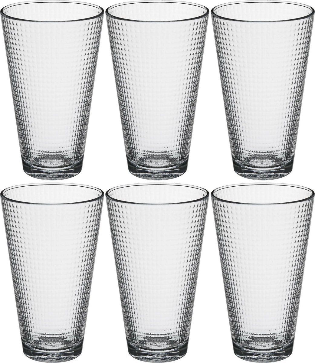 Secret de Gourmet Set van 6x stuks water/sap glazen Benit 340 ml van glas - Drinkglazen - Waterglazen