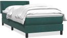 vidaXL Boxspring met matras fluweel donkergroen 80x220 cm