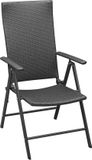 vidaXL 7-delige Tuinset Zwart Poly Rattan