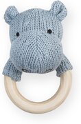 Jollein bijtring Ø 7 cm Soft knit hippo soft blue soft blue