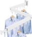 Ibenzoa® Étagère à linge, triple pliable pour intérieur et extérieur – Barre à vêtements réglable, 3×30 cm + extension de 24 cm, rotative à 180°, 50 kg/18 emplacements de suspension