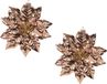 Decoris décorations de Noël fleurs sur clip - 2x pc - cuivre - 24 cm - plastique