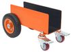 Chariot de transport pour plaques de pierre - Chariot de manutention tout-terrain - Acier allié - Capacité de charge 300 kg - 2 roues pneumatiques de 20,32 cm + 2 roulettes pivotantes, toutes avec freins - Orange