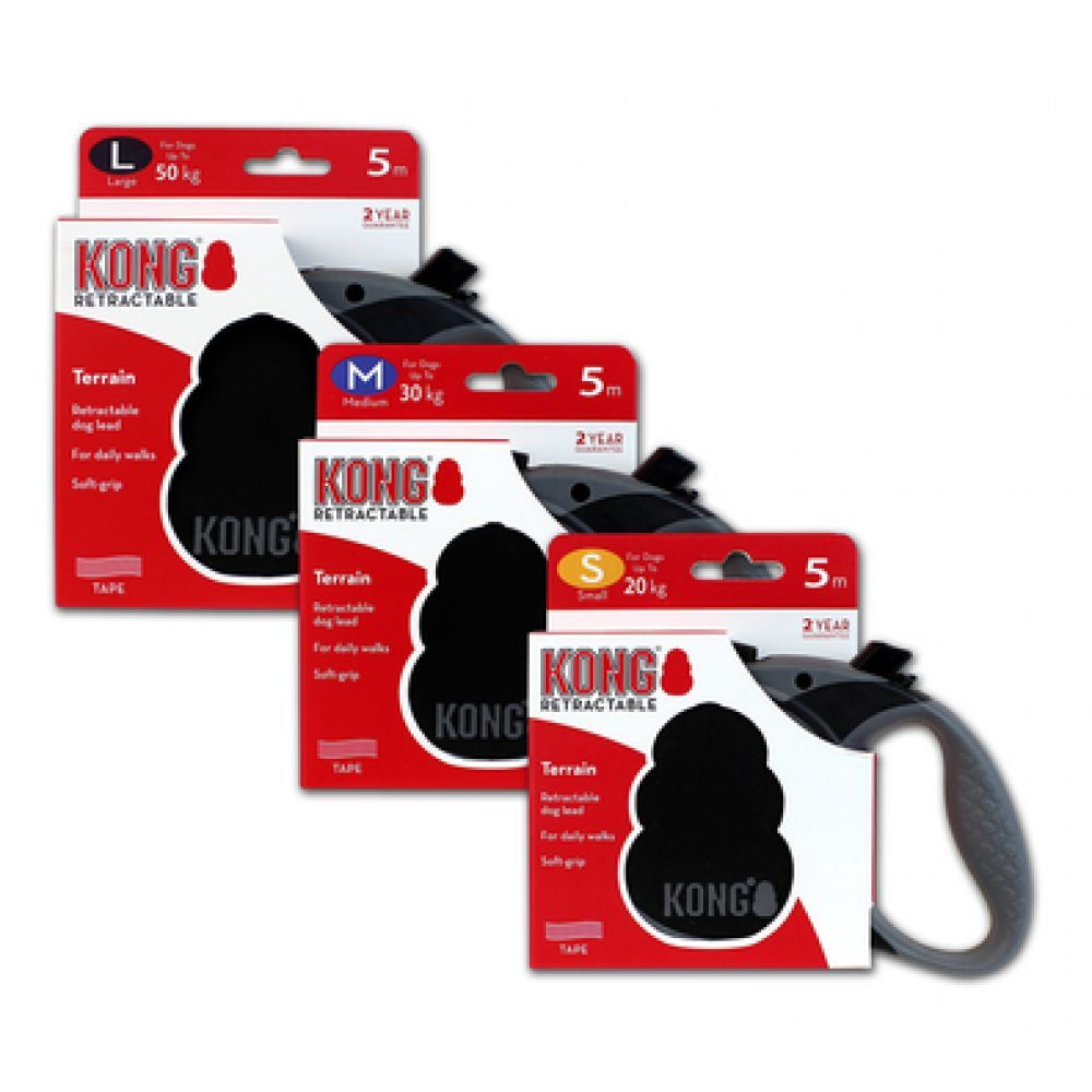 Kong Retractable Leash Terrain Black M