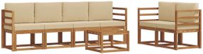 vidaXL Ensemble de canapé d'extérieur 7 pièces Naturel et Beige