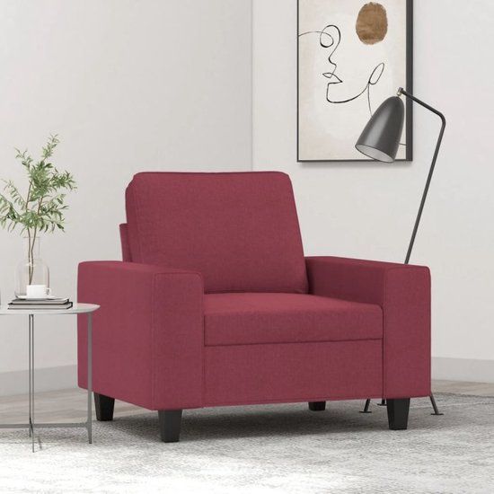 VidaXL Fauteuil 60 cm stof wijnrood
