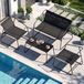 Bol Set de jardin - Ensemble balcon et terrasse 4 pièces - Canapé, 2 fauteuils, table basse pour 4 personnes - Cadre en métal avec revêtement Textilene/Teslin - Résistant aux intempéries - Noir