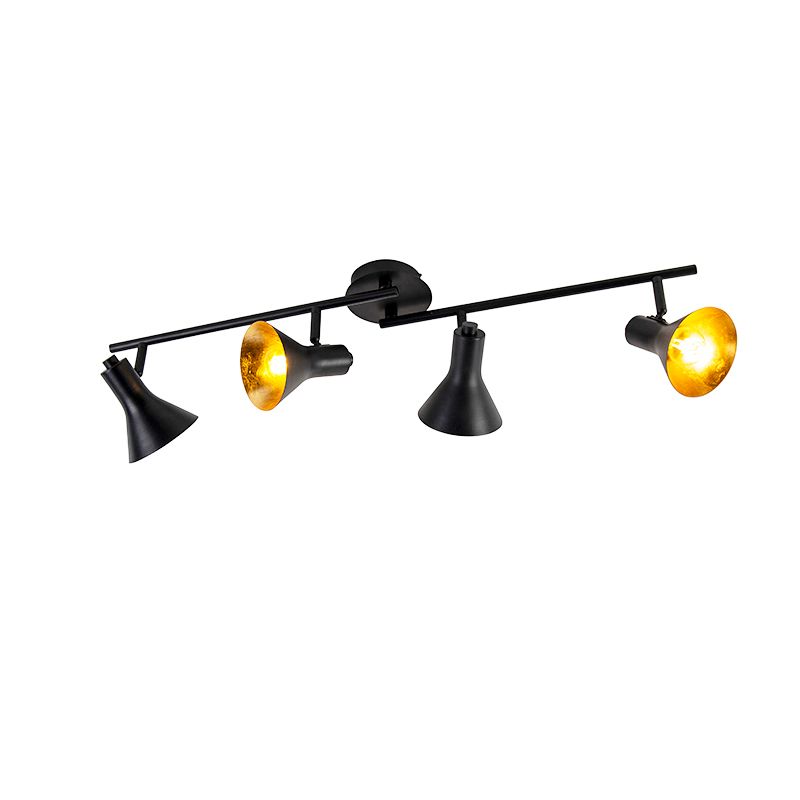 QAZQA Magno - Plafondspot - 4 lichts - L 820 mm - Zwart