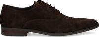 Manfield Heren Donkerbruine suède veterschoenen Maat 45