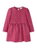 NAME IT - NMFRISINE LS DRESS PB - Meisjes - Jurken - Pink Yarrow - Lange mouw - Polyester/Elastaan - Maat 104