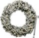 Merkloos Kerstkrans 50 cm - groen met led - besneeuwd - met zilveren hanger/ophanghaak