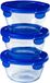 Pyrex Cook & Go - Set of 3 Round Dishes with Lids - Borosilicate Glass - Transparent
