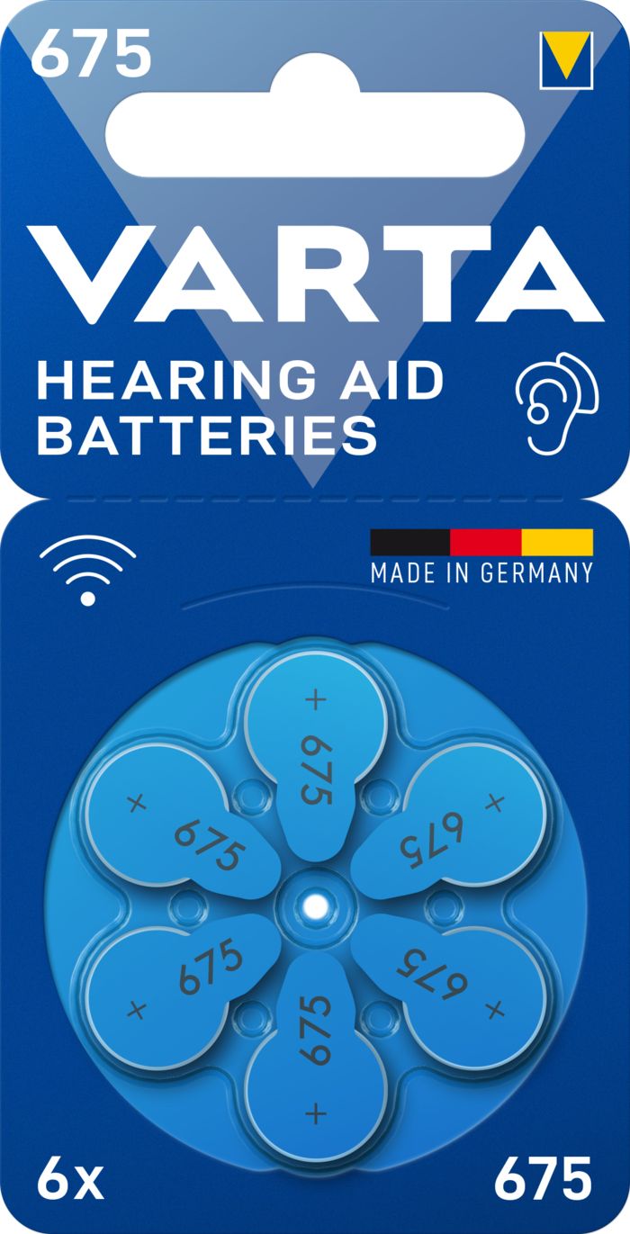 Varta Hearing Aid Batteries 675 - Zinc Air - 1.4V - 6 Pack