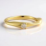 Cavill - Zilveren ring met 0,09 ct I2 bruine diamant - 925 sterling zilver verguld