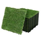 ML-Design Kunstgrastegels 30x30 cm, 22 stuks=2m², graslook vloerbedekking met kliksysteem en drainage