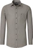 CASA MODA Casual Fit Overhemd - Twill - Blauw met Wit en Groen Dessin - Strijkvriendelijk - Boordmaat: 51-52