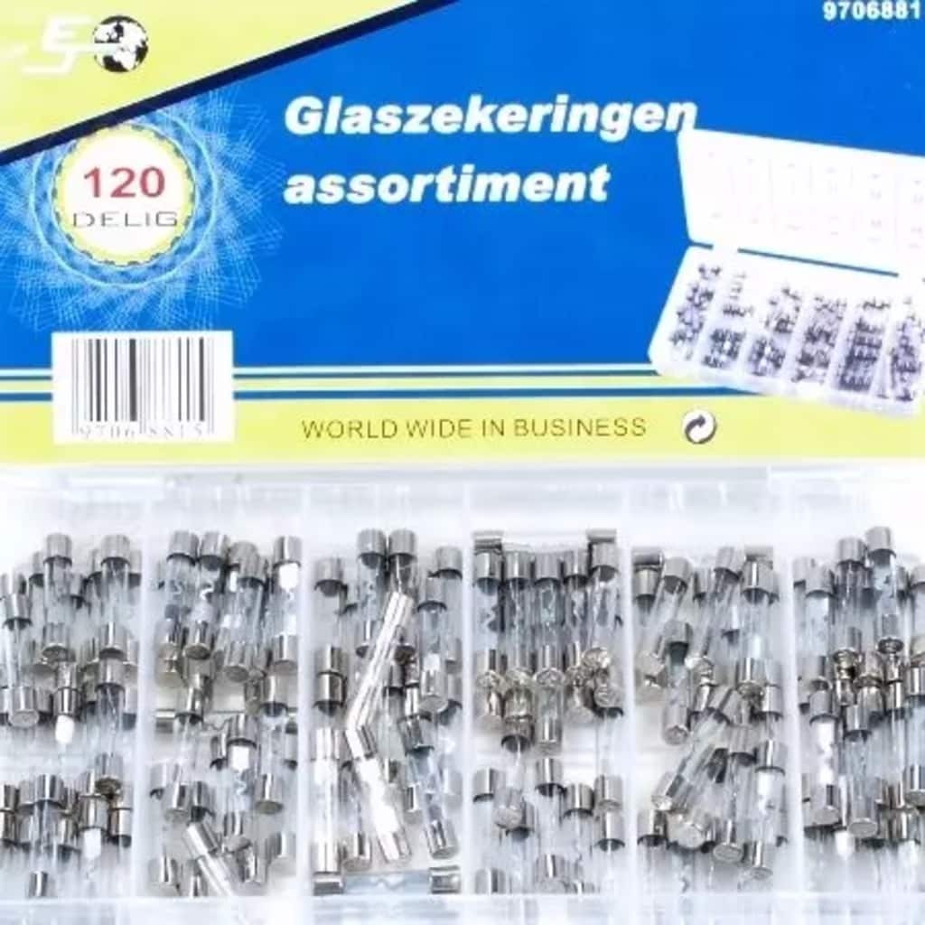 Soer Meppel ES Glaszekeringen Set 120 Delig 5 10 15 20 25 en 30A