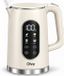 Olvy Bouilloire avec contrôle de température - Fonction maintien au chaud - Filtre anticalcaire - Inox - Double paroi - Électrique - 1,7 Litre - 2200W - Crème Blanc