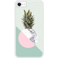 Ananas marbre Bedrukt siliconen hoesje compatibel met iPhone 8