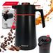 KLAUSBERG Thermoskan - Vacuüm Thermosfles - Isolerende Koffiekan met Houten Handvat - BPA-vrij - 2.5 Liter - RVS 304 - Zwart