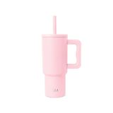 Simple Modern Kids 24oz beker met handvat en siliconen rietjesdeksel | morsbestendig en lekvrij | Herbruikbare roestvrijstalen beker | cadeau voor kinderen, jongens meisjes | Trek | 710 ml | Blush