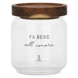 La Porcellana Bianca - Bocal à sucre en verre borosilicate, capacité 400 ml, collection I Garbati