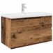 vidaXL Meuble sous lavabo avec lavabo et robinet - Vieux bois