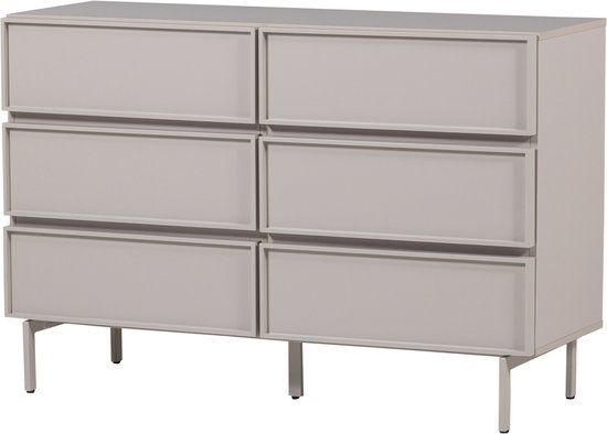 WOOOD Tours Ladekast - 6 Lades - Zand - 80x120x42cm