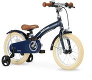Deryan Luxe Kinderfiets 14 inch - 3 in 1 - loopfiets Blauw