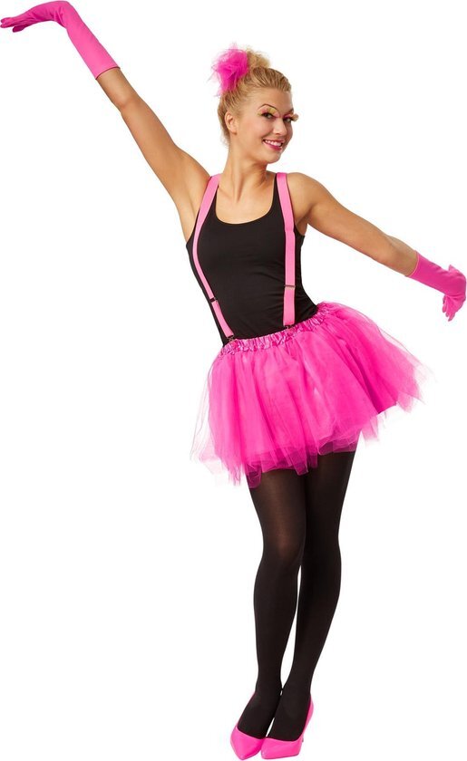 Tectake dressforfun - Tutu tulerok met bretels pink XXL - verkleedkleding kostuum halloween verkleden feestkleding carnavalskleding carnaval feestkledij partykleding - 301977