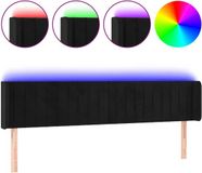 vidaXL Hoofdbord LED 203x16x78/88 cm fluweel zwart