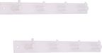 Merkloos Wandkapstok - wit - met 4 jashaken - hoogwaardig metaal - 4,3 x 32,2 cm