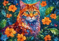 Alipson Puzzle Mosaïque de chat puzzle 1000 pièces multicolore