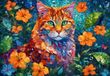Alipson Puzzle Mosaïque de chat puzzle 1000 pièces multicolore