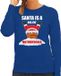 Bellatio Decorations Shoppartners Bv Foute Kerst sweater / kersttrui Santa is a big fat motherfucker blauw voor dames - Kerstkleding / Christmas outfit XL