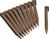 Nature Grondpennen - 20x stuks - kunststof - voor grasranden / borderranden - taupe bruin - 26,7 cm