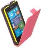 LELYCASE HC Leder Flip case case Telefoonhoesje - Nokia Lumia 520 Roze